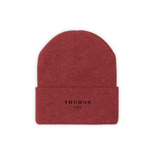 Load image into Gallery viewer, Maroon Thumos Black Lettering, Knit Beanie,