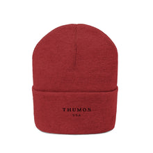 Load image into Gallery viewer, Maroon Thumos Black Lettering, Knit Beanie,