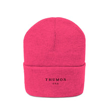 Load image into Gallery viewer, Pink Thumos Black Lettering, Knit Beanie,