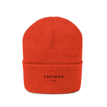 Load image into Gallery viewer, Red Thumos Black Lettering, Knit Beanie,