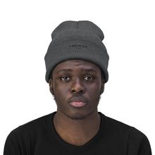 Load image into Gallery viewer, Men Grey Thumos Black Lettering, Knit Beanie,