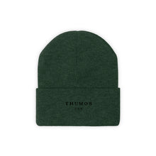 Load image into Gallery viewer, Green Thumos Black Lettering, Knit Beanie,