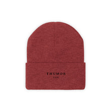 Load image into Gallery viewer, Maroon Thumos Black Lettering, Knit Beanie,
