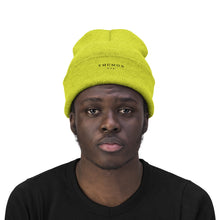 Load image into Gallery viewer, Men Yellow Thumos Black Lettering, Knit Beanie,
