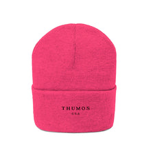 Load image into Gallery viewer, Pink Thumos Black Lettering, Knit Beanie,
