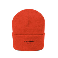 Load image into Gallery viewer, Red Thumos Black Lettering, Knit Beanie,
