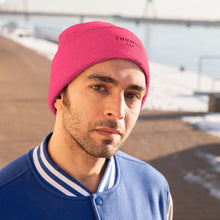 Load image into Gallery viewer, Men Pink Thumos Black Lettering, Knit Beanie,
