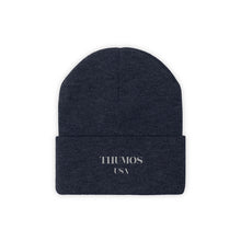 Load image into Gallery viewer, Grey Thumos Silver Lettering, Knit Beanie
