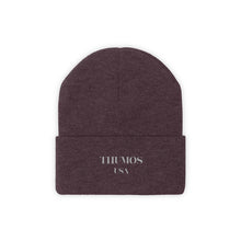 Load image into Gallery viewer, Maroon Thumos Silver Lettering, Knit Beanie
