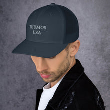 Load image into Gallery viewer, Green Trucker Cap with Thumos USA Lettering
